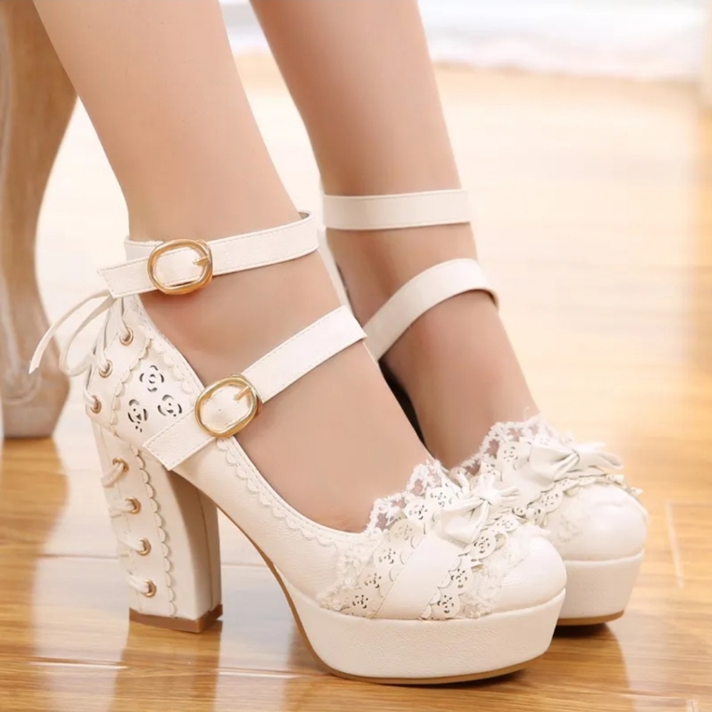 REDUCED!!! NWOT Lolita Heels. White Size 8 Eu 39